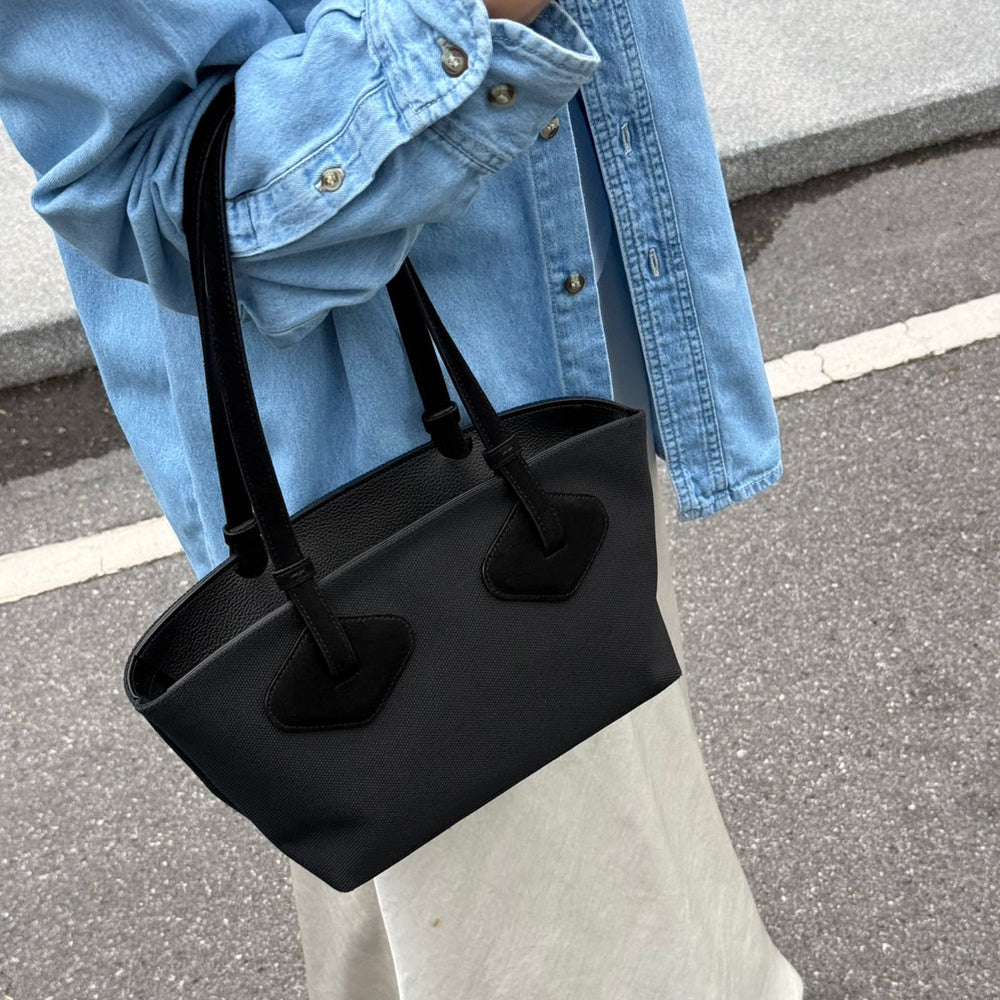 Small Jade Canvas Tote Bag - Suede Edition