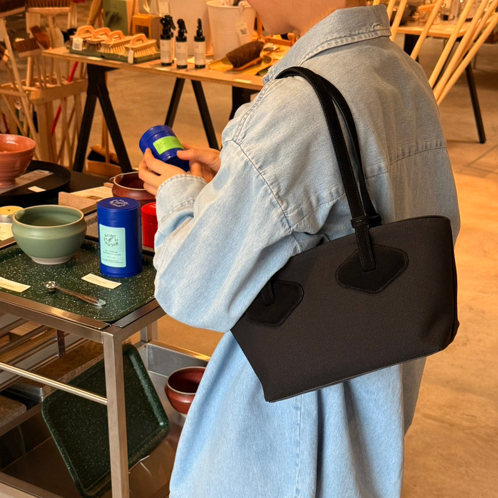 Small Jade Canvas Tote Bag - Suede Edition